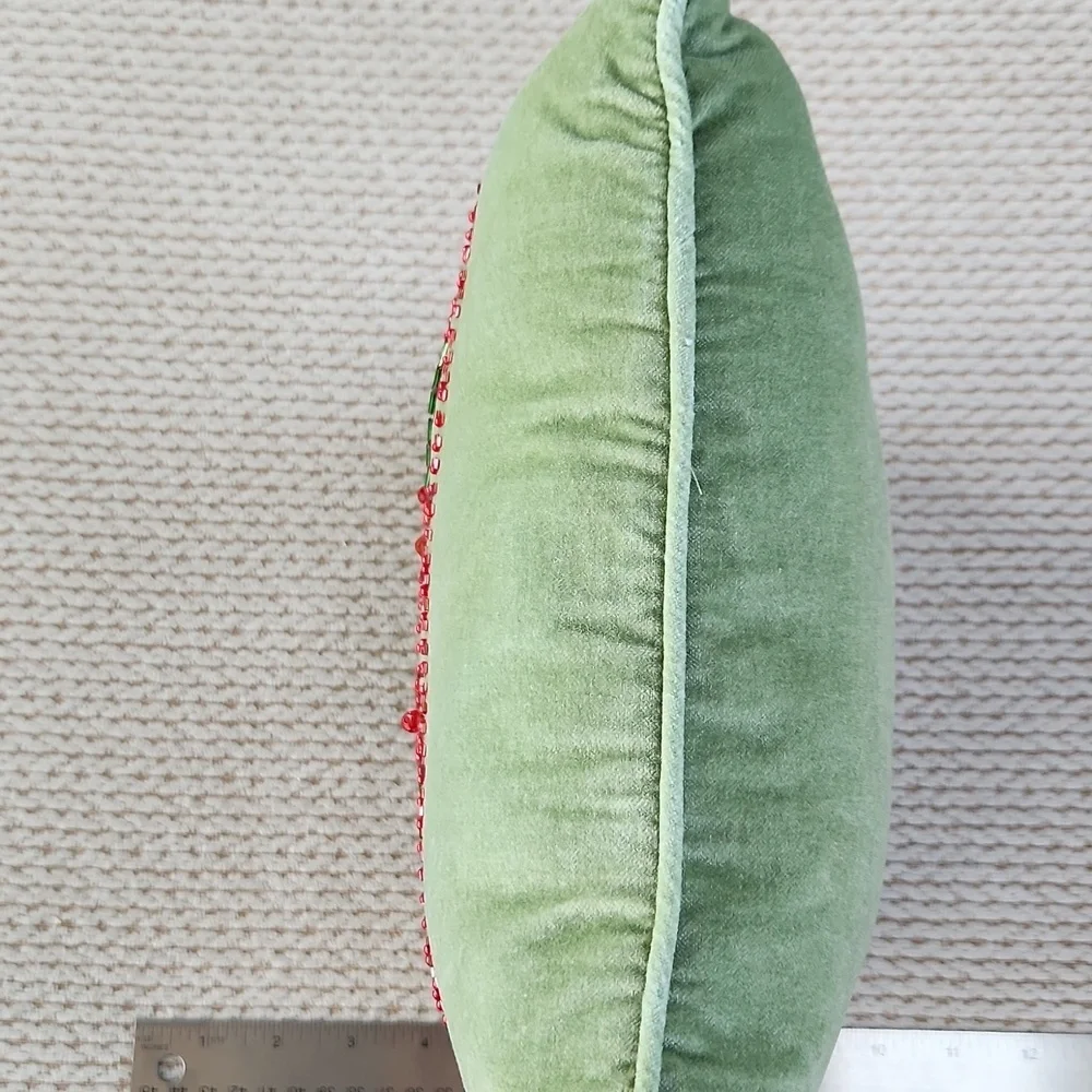 Light Green Decorative Holiday Pillow, 11x11